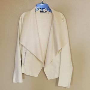 Pale yellow polyurethane material wide lapel beautiful blazer